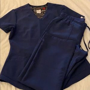 Navy Scrub set. Top and bottom